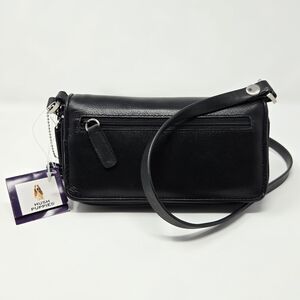 NWT Hush Puppies Black Leather Crossbody Wallet | Clutch & Strap
